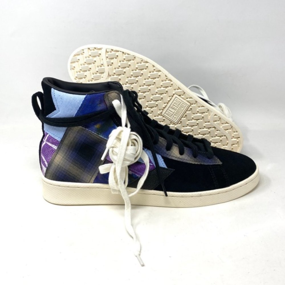 Converse Pro Leather Shoes Mid Top Multi Black Men’s Suede Sneakers Size A01572C - Picture 4 of 9